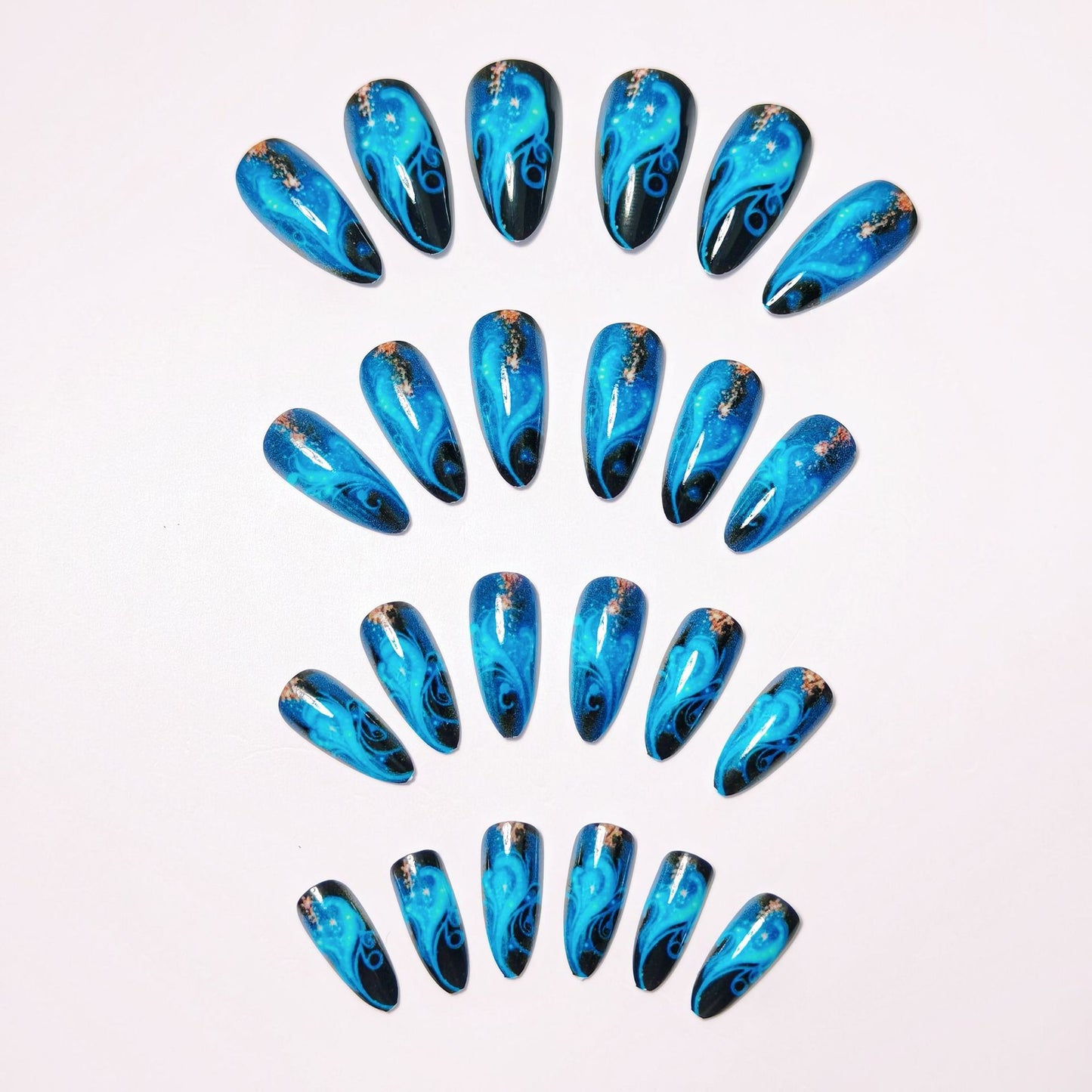 Celestial Swirl Nail Art Acalora