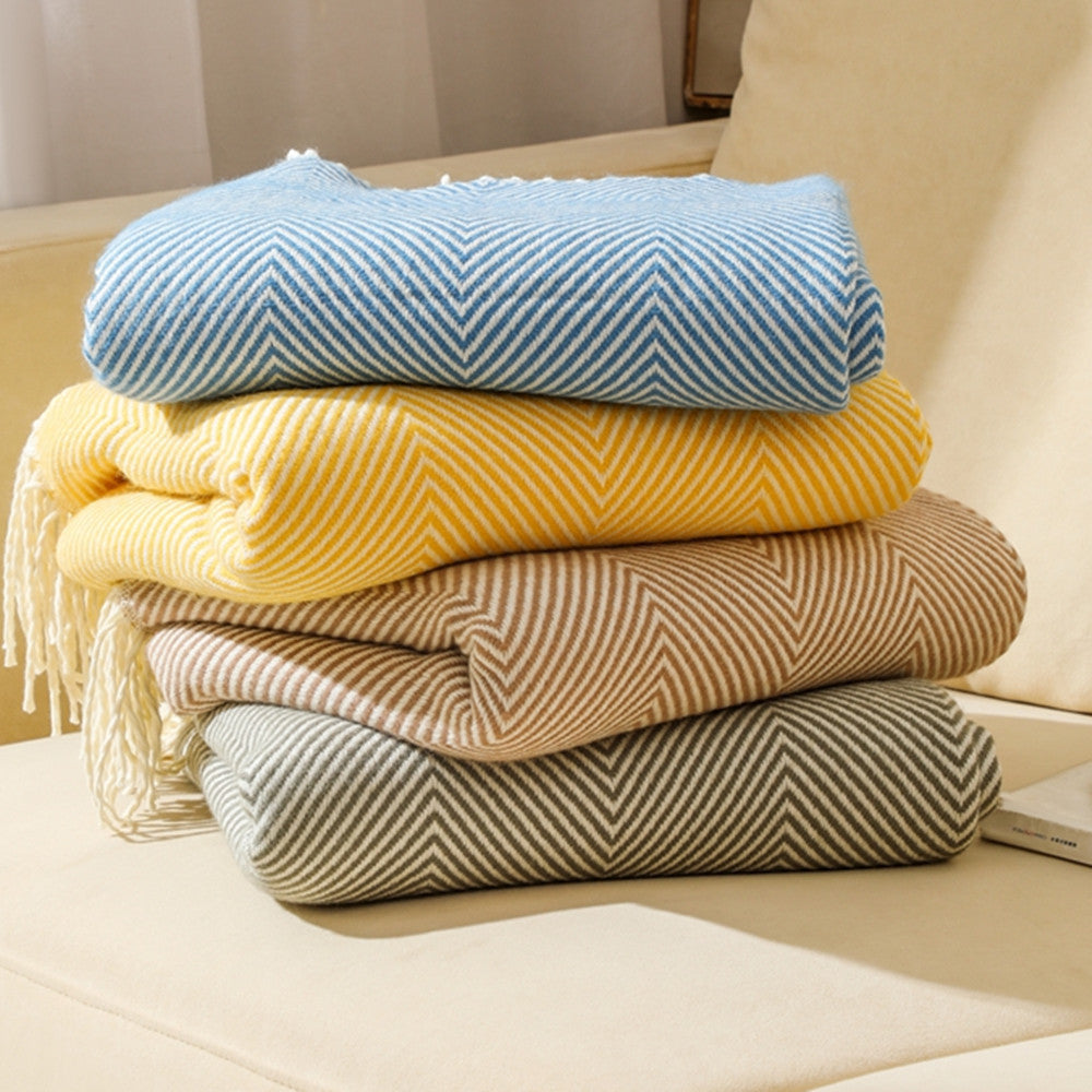 Luxury Herringbone Pattern Throw Blanket