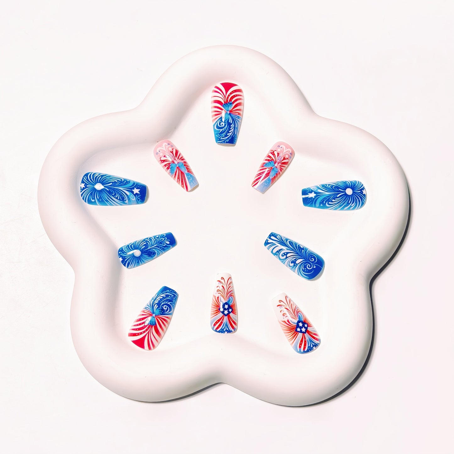 Patriotic Nail Art Design Acalora