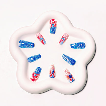 Patriotic Nail Art Design Acalora