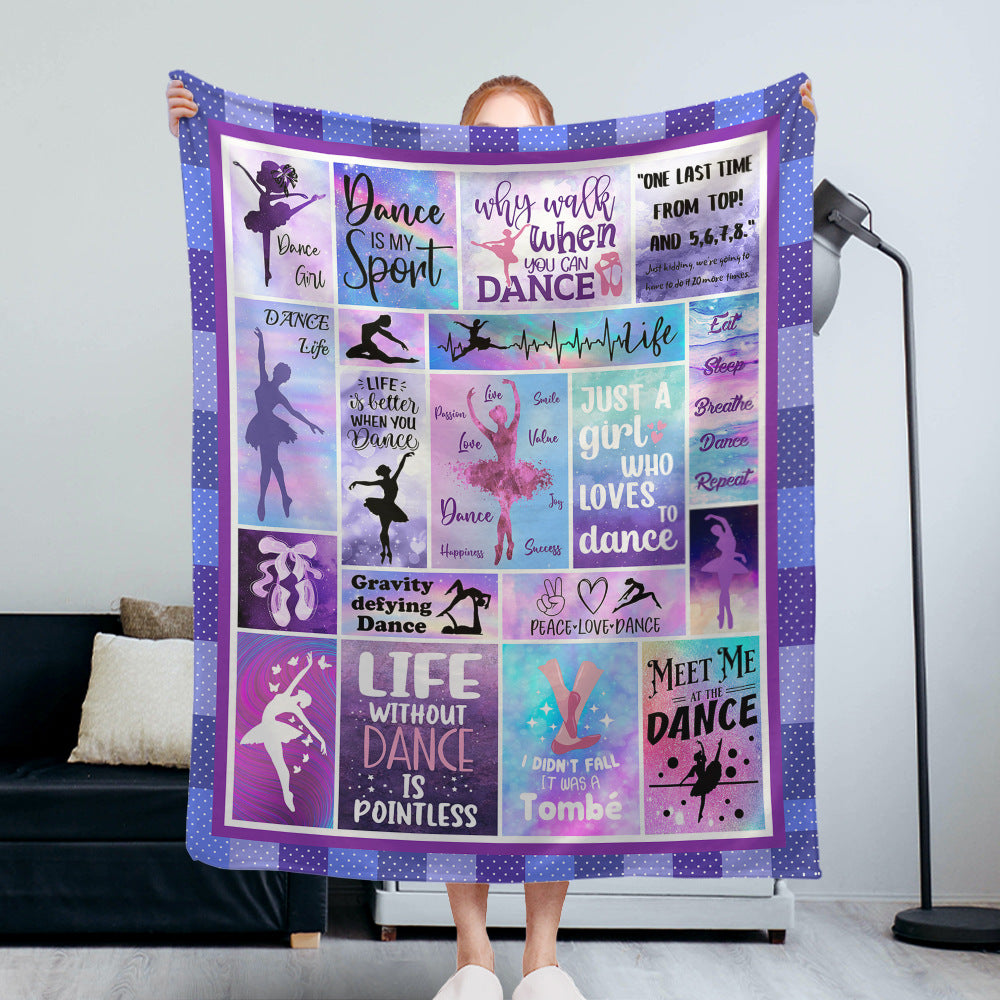 Dance-Themed Fleece Blanket