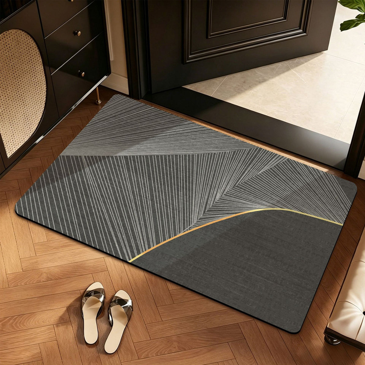 Geometric Abstract Bath Mat Acalora