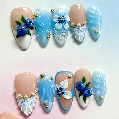 Decorative Floral Press-On Nail Set Acalora 1788495872