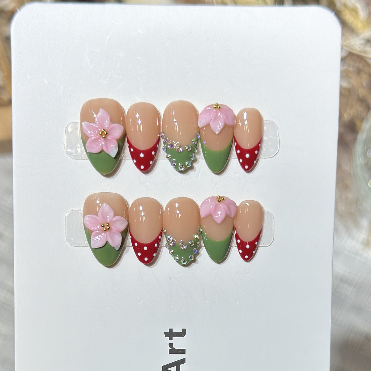 Floral-Themed Decorative Press-On Nail Set Acalora 1788224030