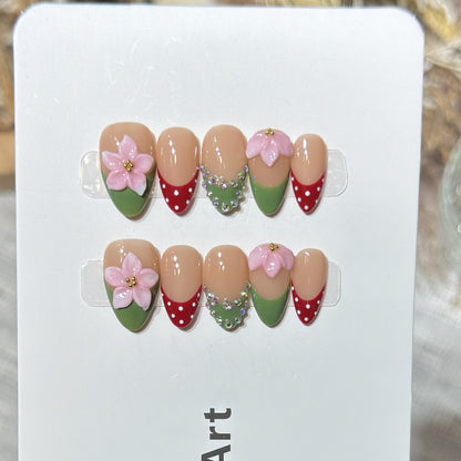 Floral-Themed Decorative Press-On Nail Set Acalora 1788224030