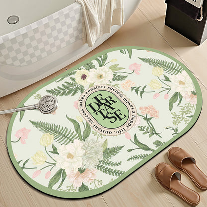 Floral Patterned Bath Mat Acalora