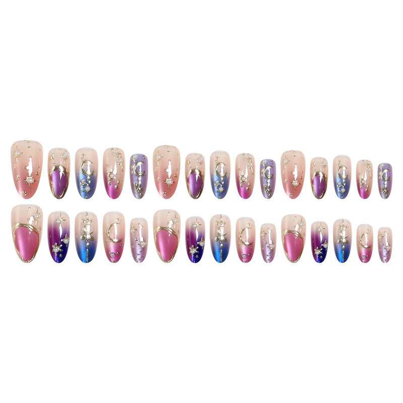 Nail art set with glamorous star and moon designs Acalora
