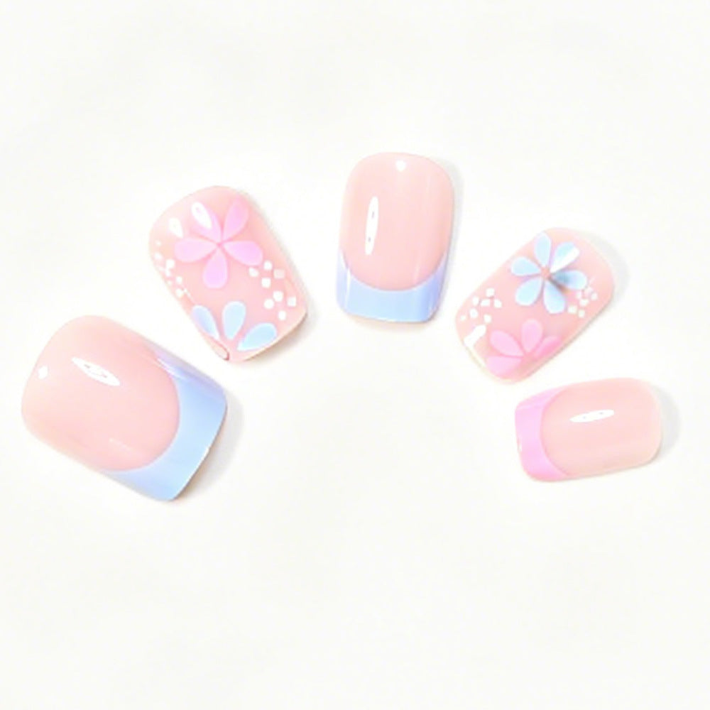 Artistic Floral Press-On Nail Tips Acalora