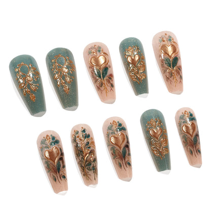 Artificial nails with floral design elements Acalora