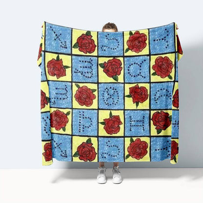 Decorative Floral Print Fleece Throw Blanket