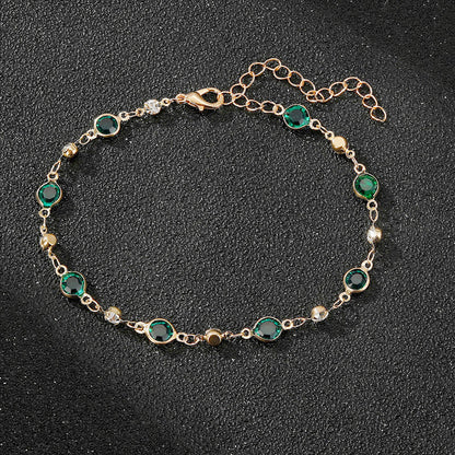 Elegant Rhinestone Chain Anklet Acalora