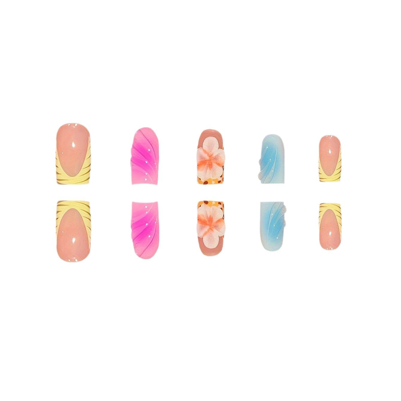 Floral Art Press-On Nails Acalora