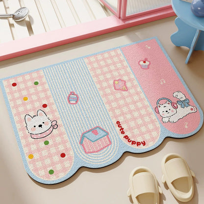 Cute Cartoon Dog-Themed Bath Mat