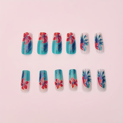 Floral Design Gel Nail Art Acalora