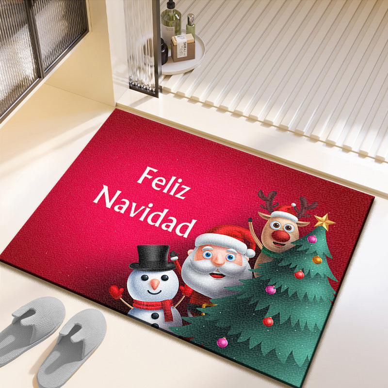 Festive Christmas-Themed Bath Mat