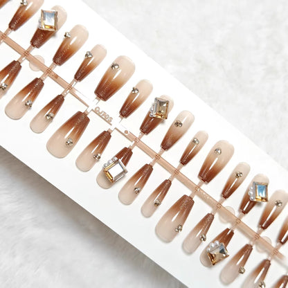 Artificial nails with glitter and ombre effect Acalora