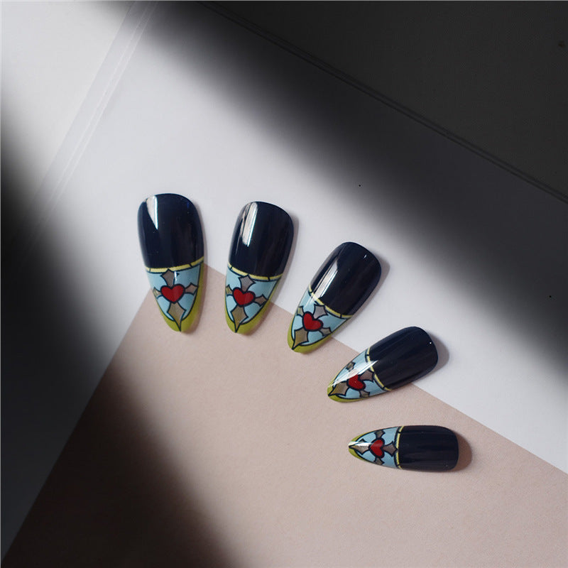Stained Glass Inspired Press-On Nails Acalora
