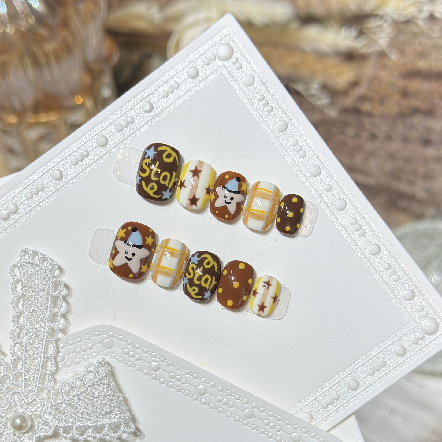 Themed Press-On Nail Art Set with Hello Kitty Designs Acalora