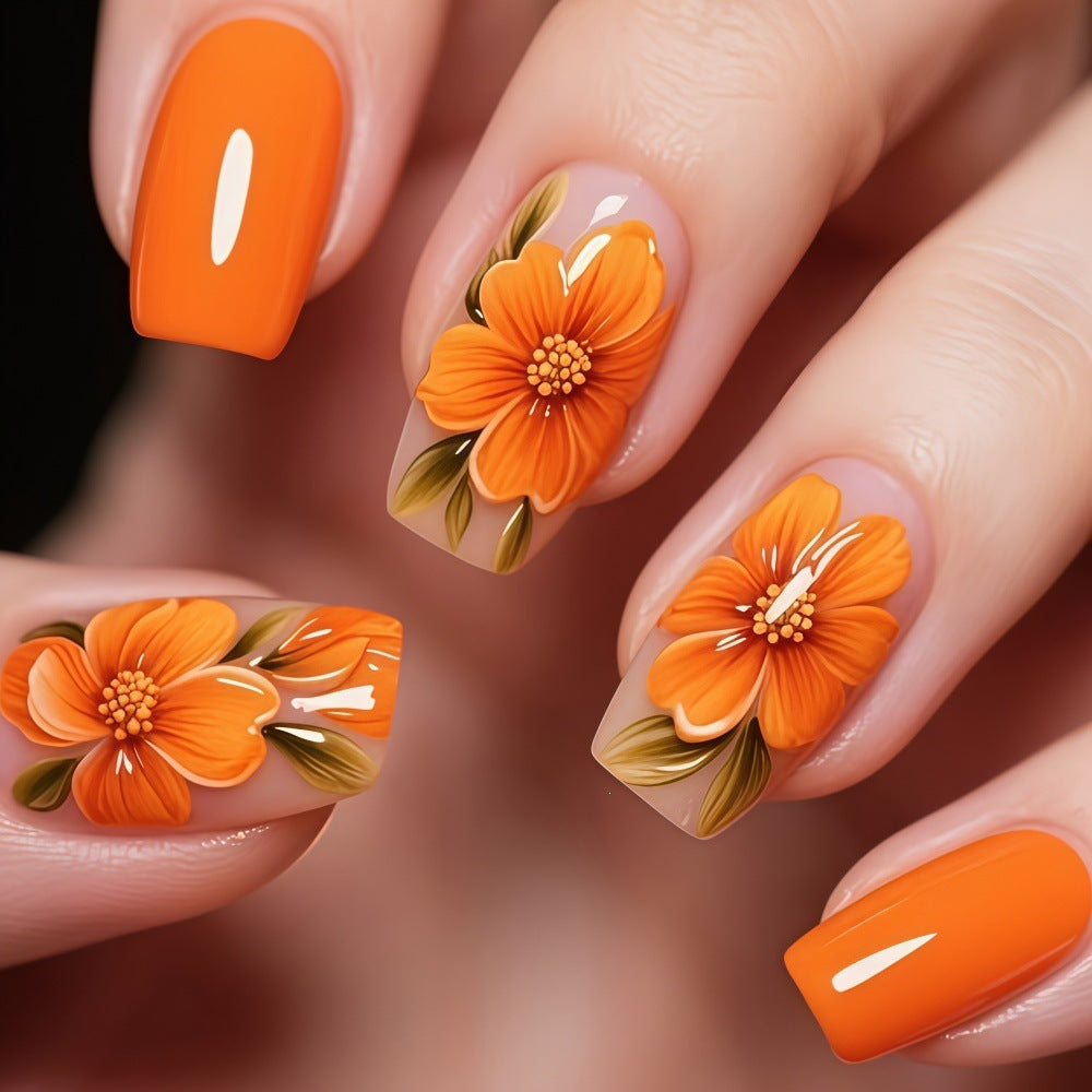 Artificial nails with floral 3D design Acalora