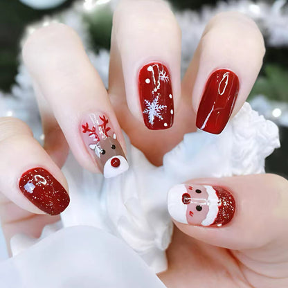 Festive 3D Reindeer and Santa Nail Art Acalora