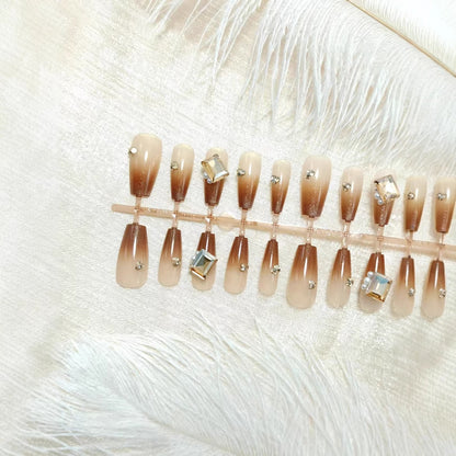 Artificial nails with glitter and ombre effect Acalora