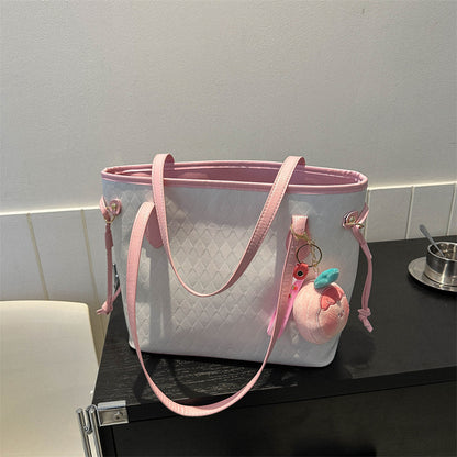 Quilted Pattern Handheld Tote Bag Acalora