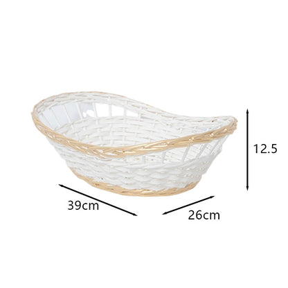Decorative storage basket with braided frame