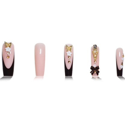 Luxurious 3D Floral Press-On Nail Art Acalora