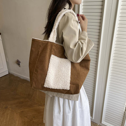 Cozy Sherpa Lined Tote Bag Acalora