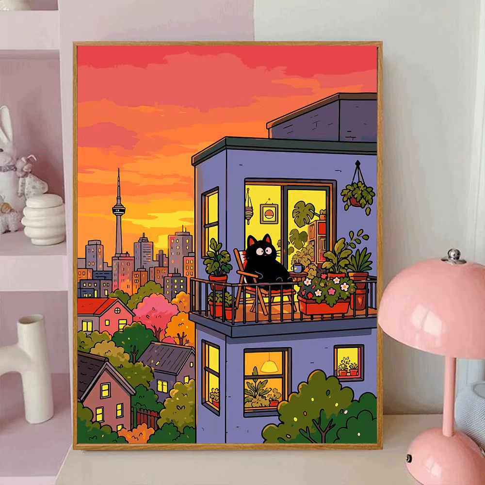Playful Cat-Themed Decorative Wall Canvas Art