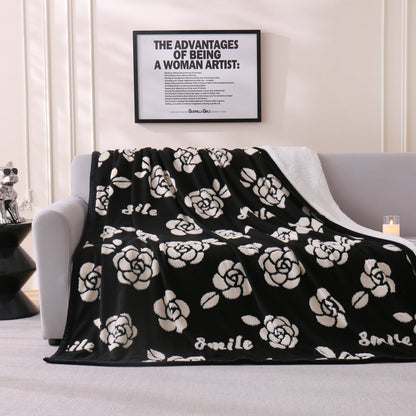 Chic Floral Pattern Throw Blanket