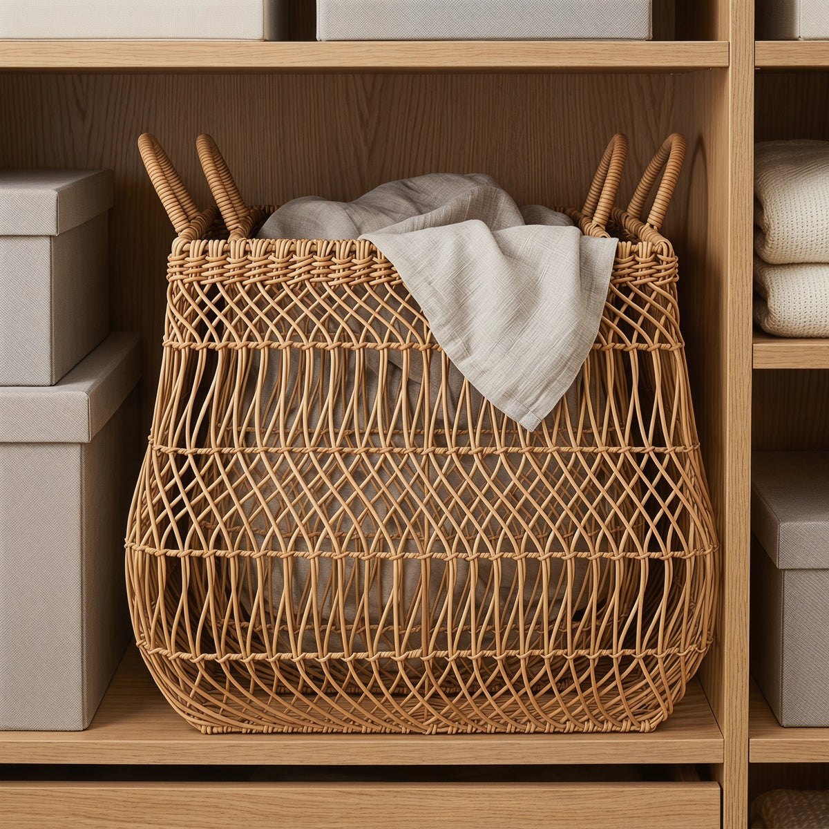 Handwoven Storage Basket with Open Design Acalora