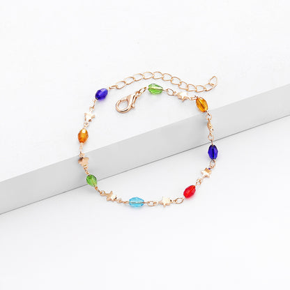 Colorful Star Charm Anklet Acalora