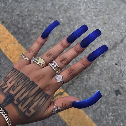 Long Matte Press-On Nails Acalora