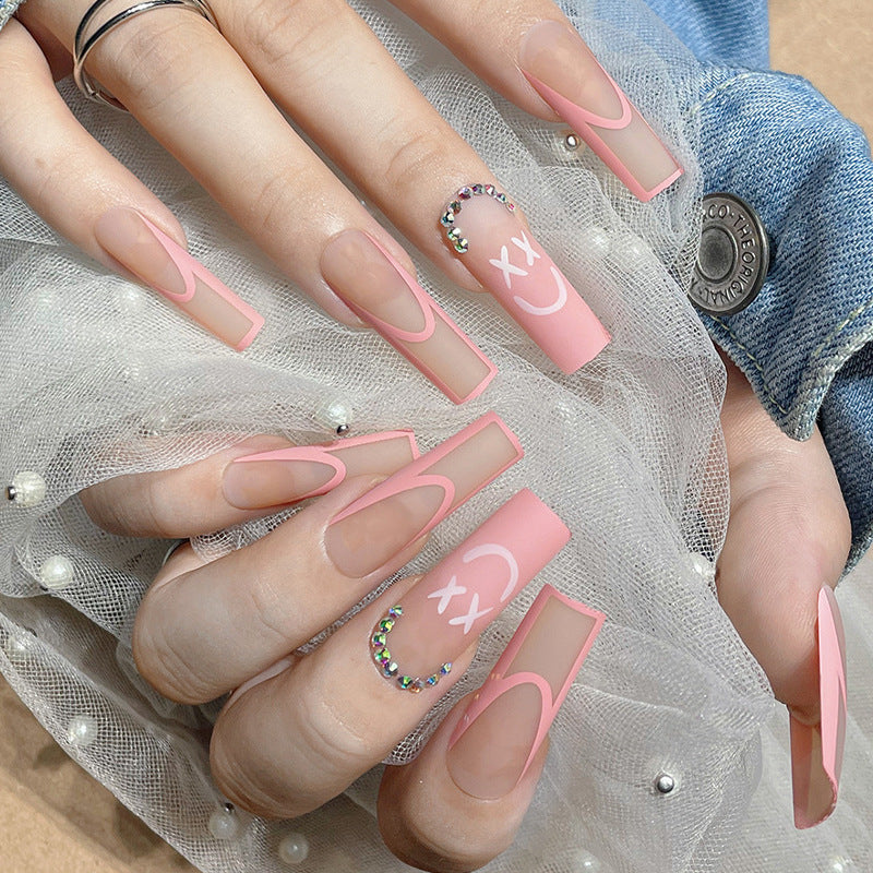Decorative Press-On Nail Set with Playful Designs Acalora