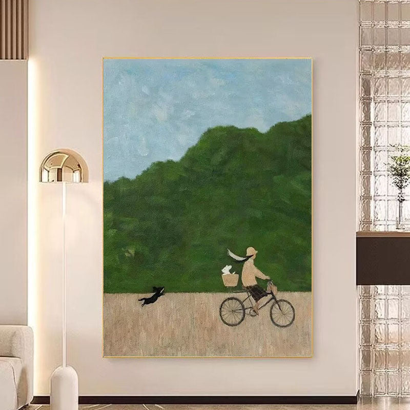 Artistic Bicycle Scene Wall Art