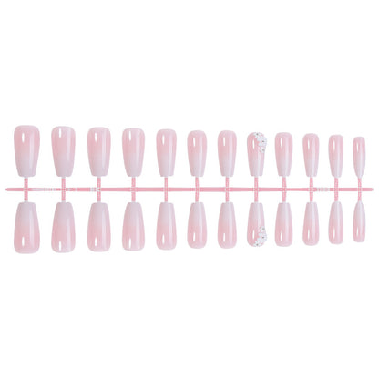 Elegant Press-On Nail Set with Floral Accents Acalora