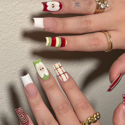 Decorative Long Press-On Nail Art Tips Acalora