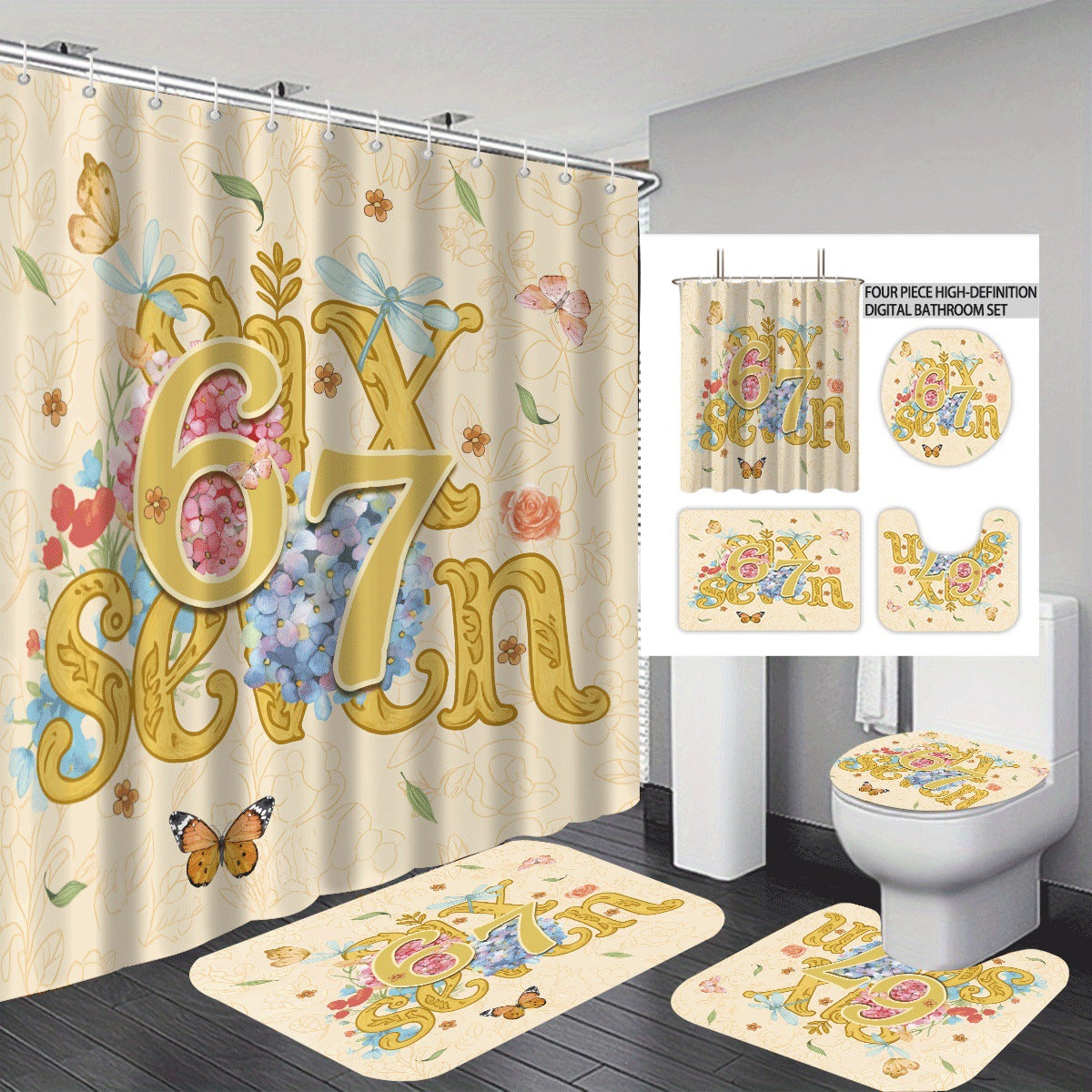 Colorful Dessert-Themed Bathroom Set