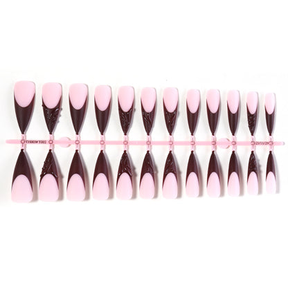 Elegant Stiletto Press-On Nail Set with Decorative Design Acalora