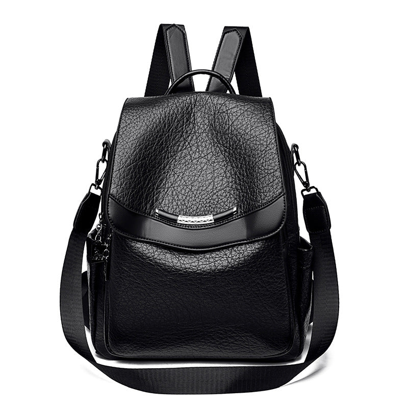 Chic Textured Leather Backpack Acalora