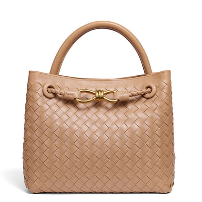 Elegant Braided Leather Tote Acalora