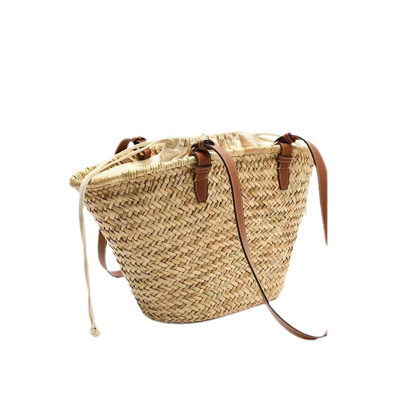 Women's Hand-knotted Basket Bag with Adjustable Leather Strap Karnz