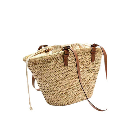 Women's Hand-knotted Basket Bag with Adjustable Leather Strap Karnz