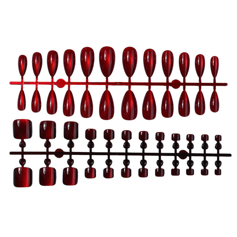 Glossy Press-On Nail Set with Various Shapes Acalora