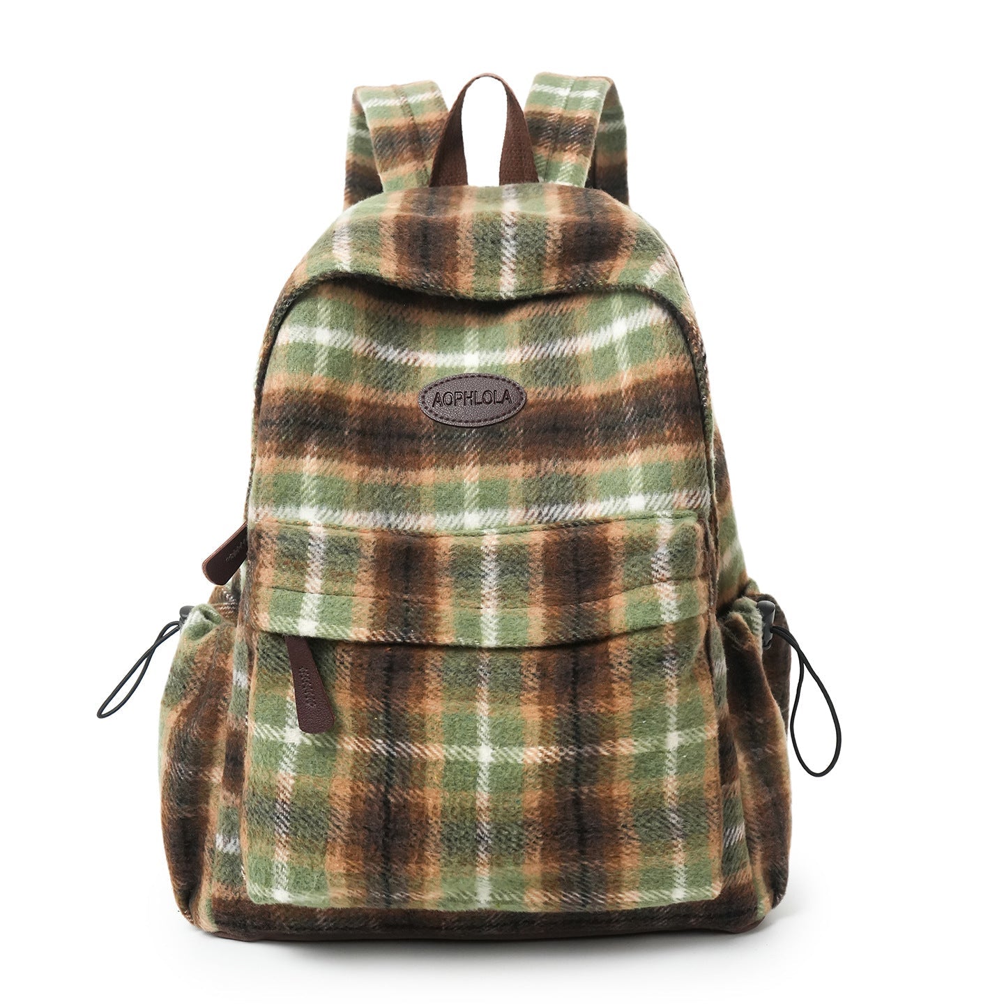 Cozy Plaid Patterned School Backpack Bowlift