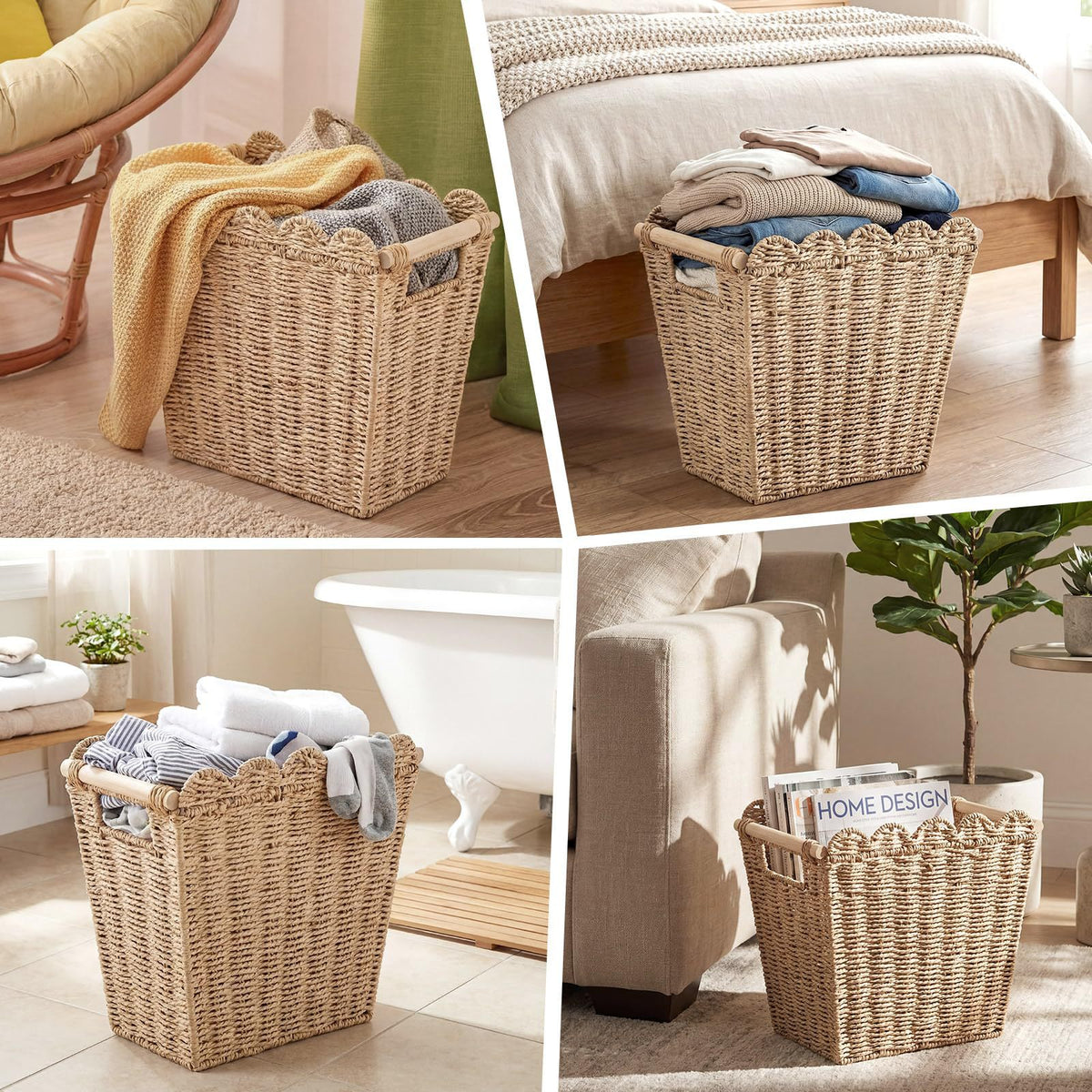 Decorative storage basket with wave edge Acalora