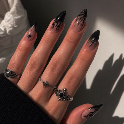 Gothic Themed Press-On Nail Set Acalora