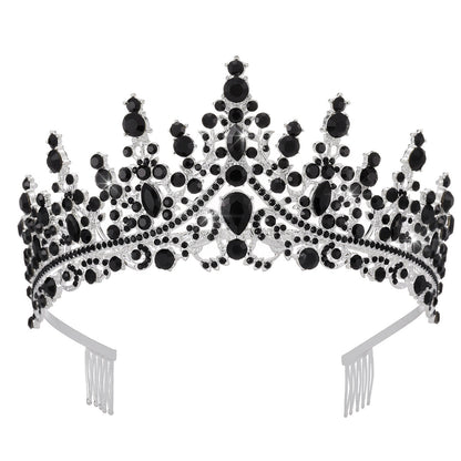 Ladies Opulent Tiara with Black Crystal Detailing Bowlift