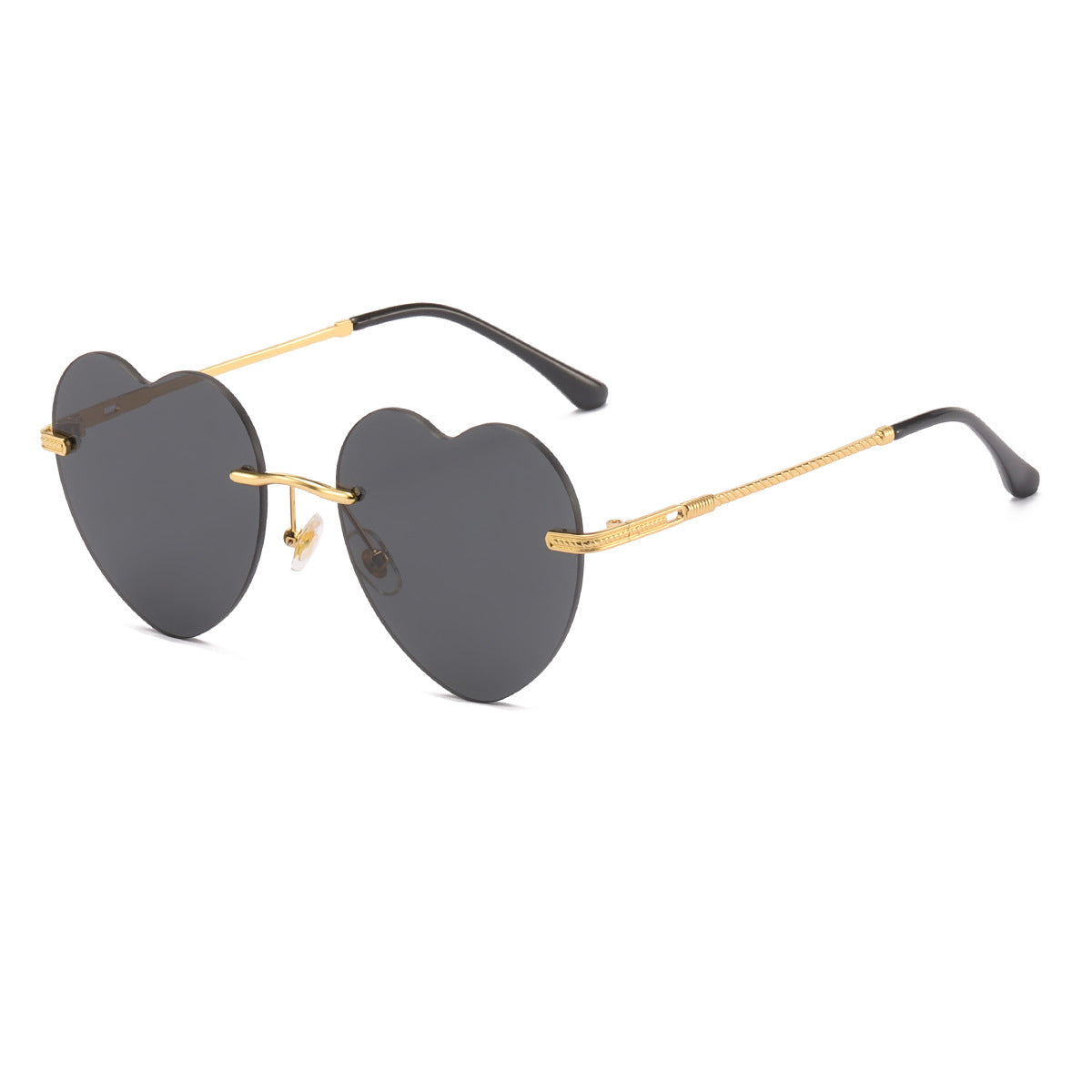 Women's Heart-shaped Sunglasses with mirrored lenses and golden frame Karnz